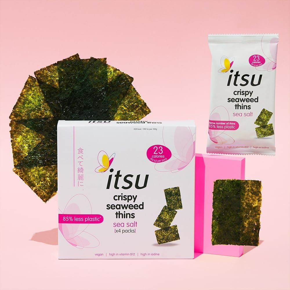 Itsu Crispy Sea Salt Flavour Seaweed Thins Snack 5g - Pack of 20