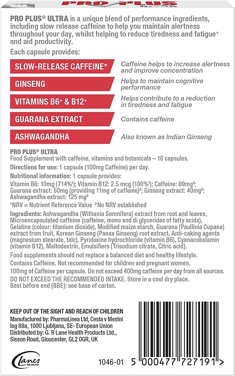 Pro Plus Ultra Caffeine - 10 Capsules