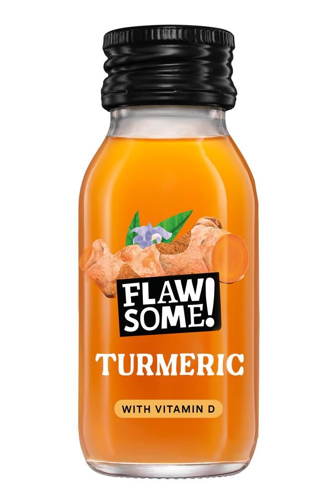 Flawsome! Daily Defence Turmeric + Vitamin D Shot glass 60ml