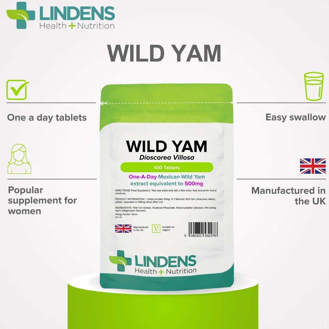 Lindens Wild Yam 500mg - 100 Tablets - image 3