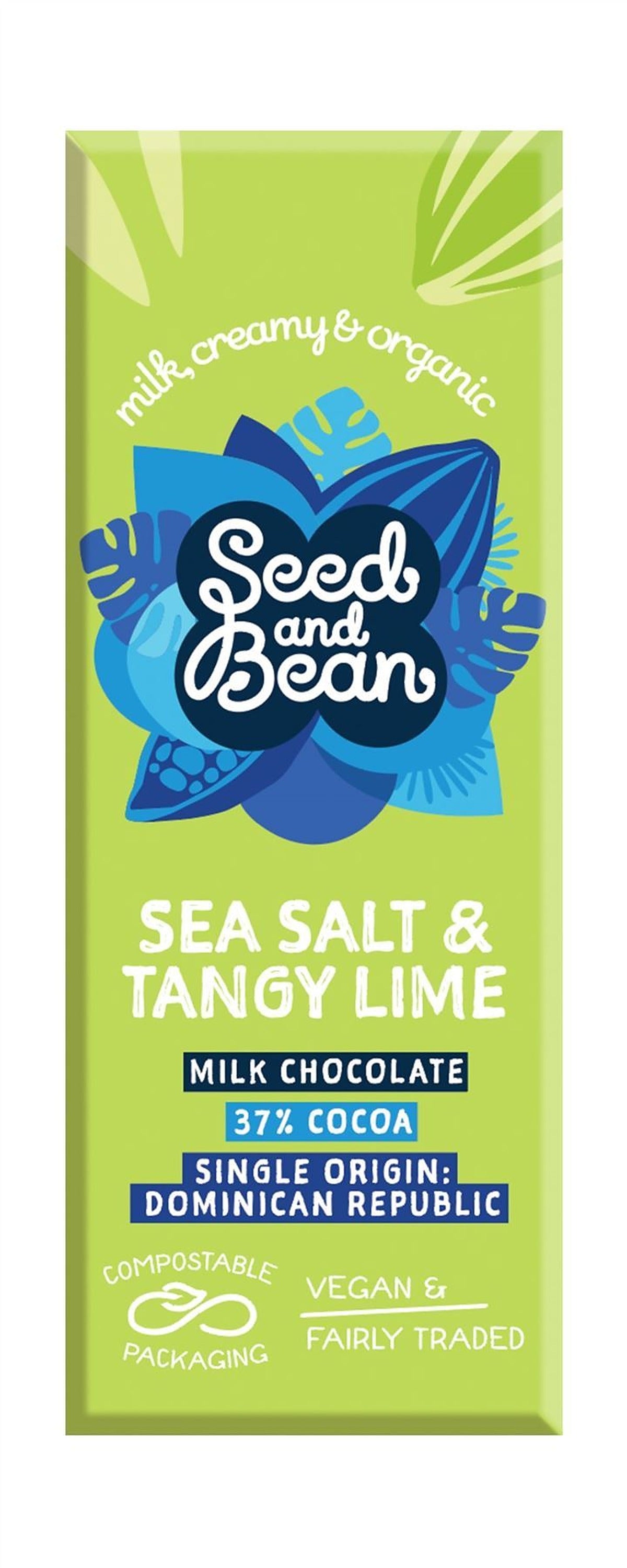 Seed & Bean Organic Milk 37% Sea Salt & Tangy Lime Bar 25g - 30 Pack
