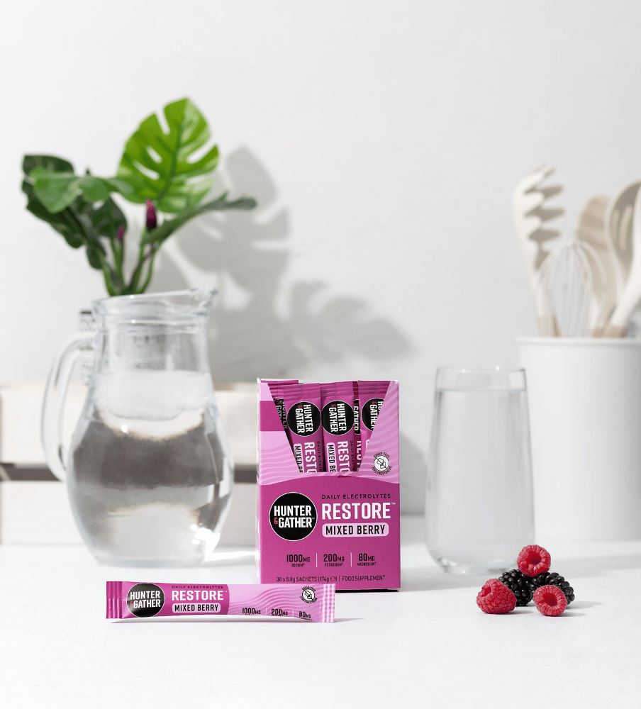 Hunter & Gather Restore Mixed Berries Electrolyte Sachets 30 x 5.8g per pack