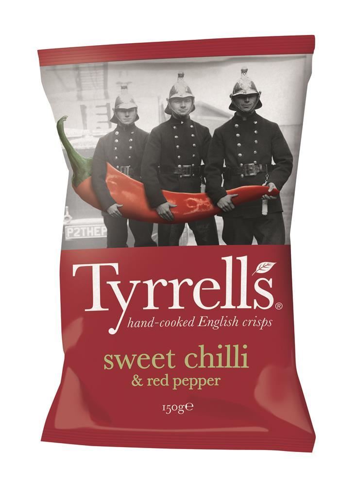 Tyrrells Sweet Chilli & Red Pepper Crisps 150g - 6 Pack