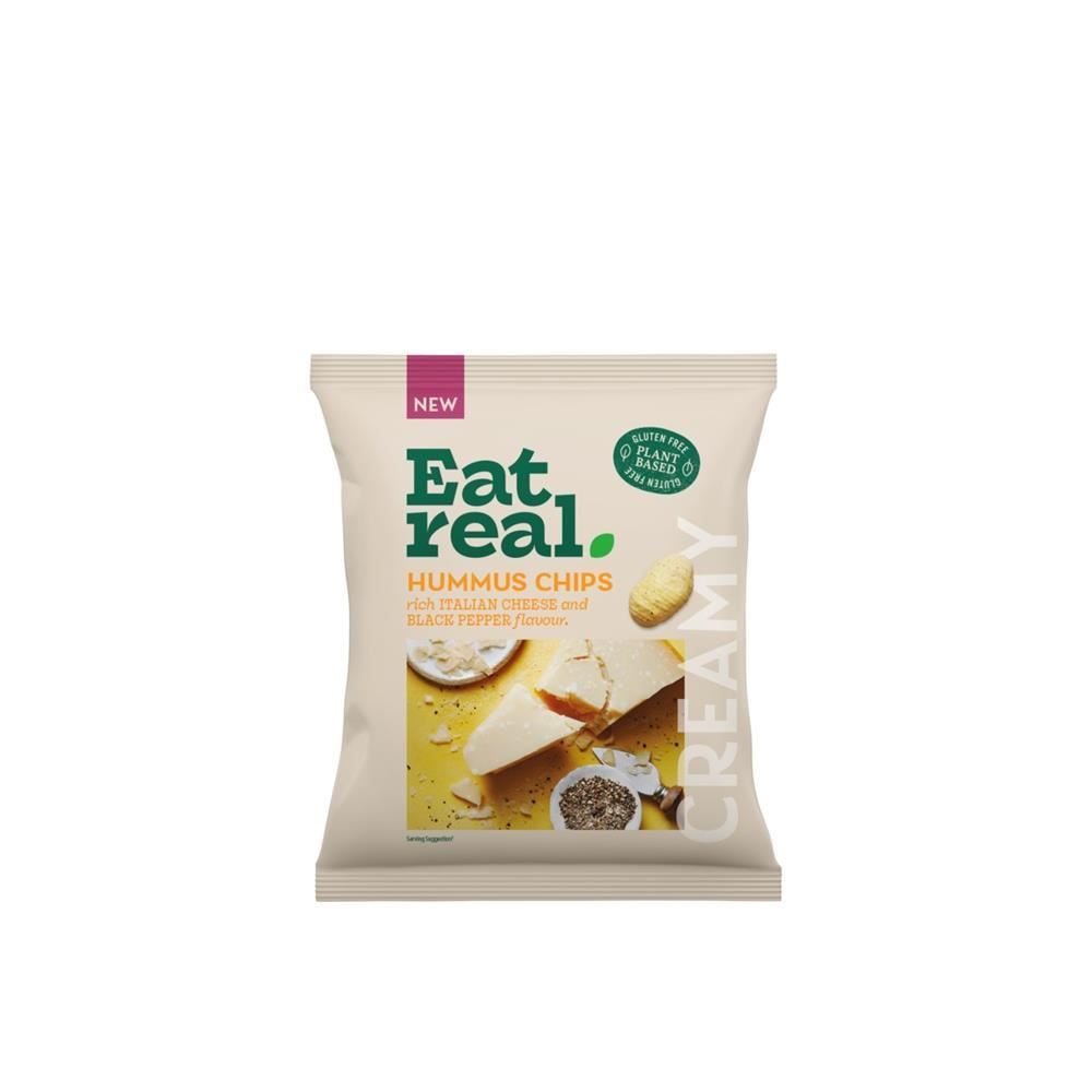 Eat Real Hummus Chips Italian Cheese & Black Pepper 45g - 18 Pack