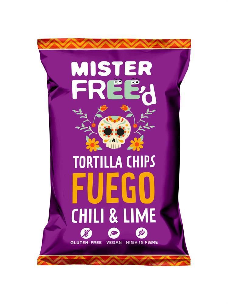 Freed Foods Vegan Tortilla Chips with Chili Lime Fuego 135g - 12 Pack