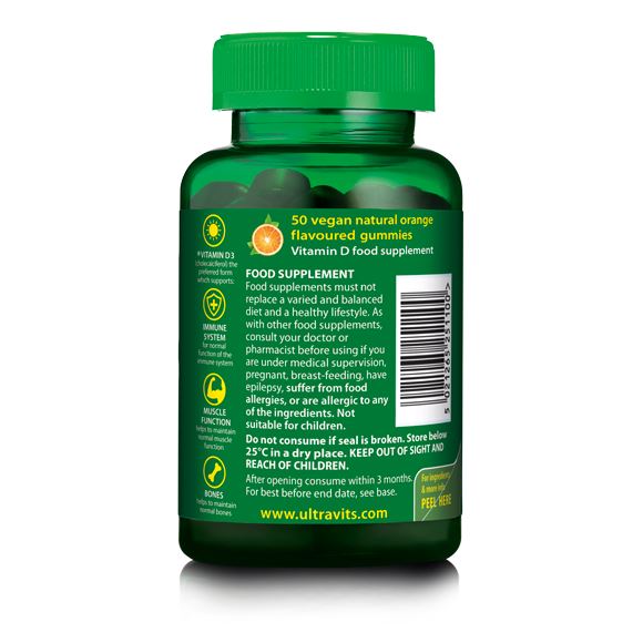 Vitabiotics Ultra Vegan Vit D 1000IU - 50 Gummies
