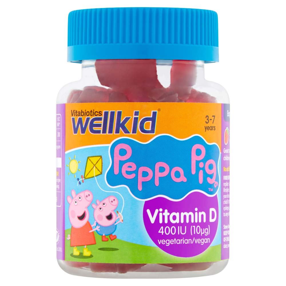 Vitabiotics WellKid Peppa Pig Vitamin D 400 IU (10µg) 3-7 Years - 30 Soft Jellies
