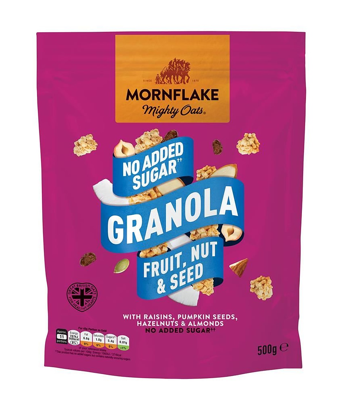 Mornflake Fruit Nut & Seed Granola Pouch 500g
