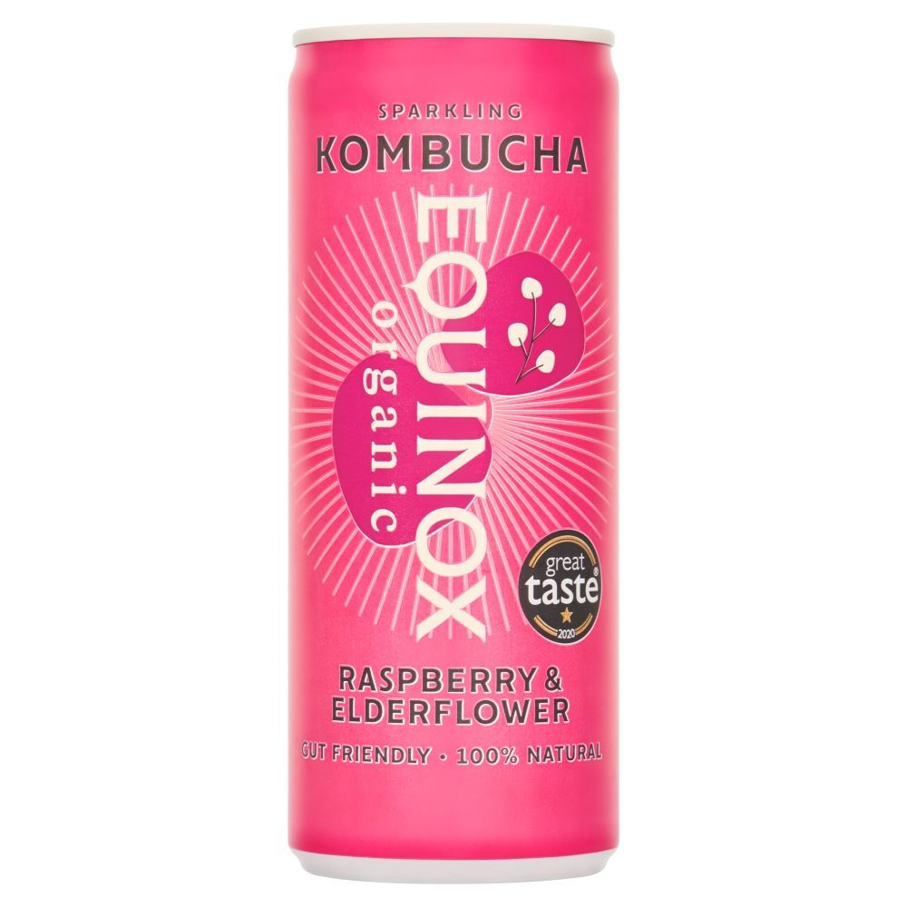 Equinox Kombucha Organic Kombucha Soft Drink w/Raspberry 250ml - 12 Pack