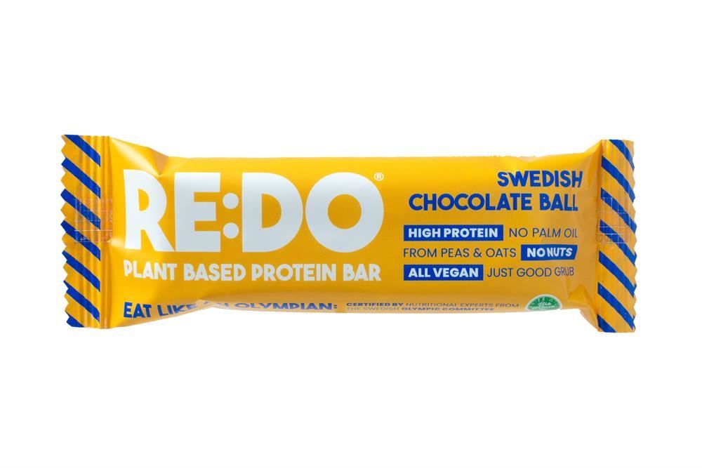 REDO RE:DO Plant Based High Protein Swedish Chocolate Ball Bar 60g - 18 Pack