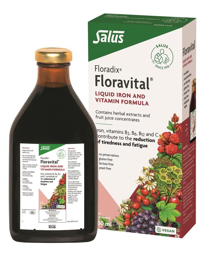Floradix Floravital Yeast & Gluten Free Liquid Iron Formula 500ml