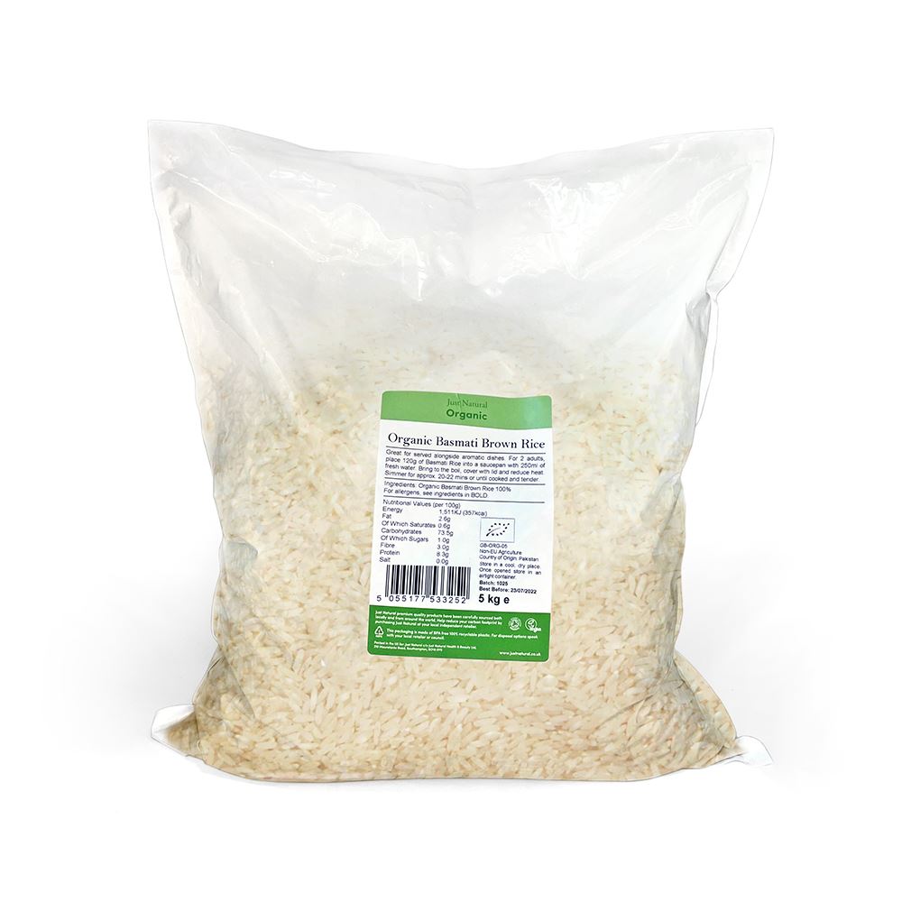 Just Natural Organic Organic Basmati Brown Rice 5kg