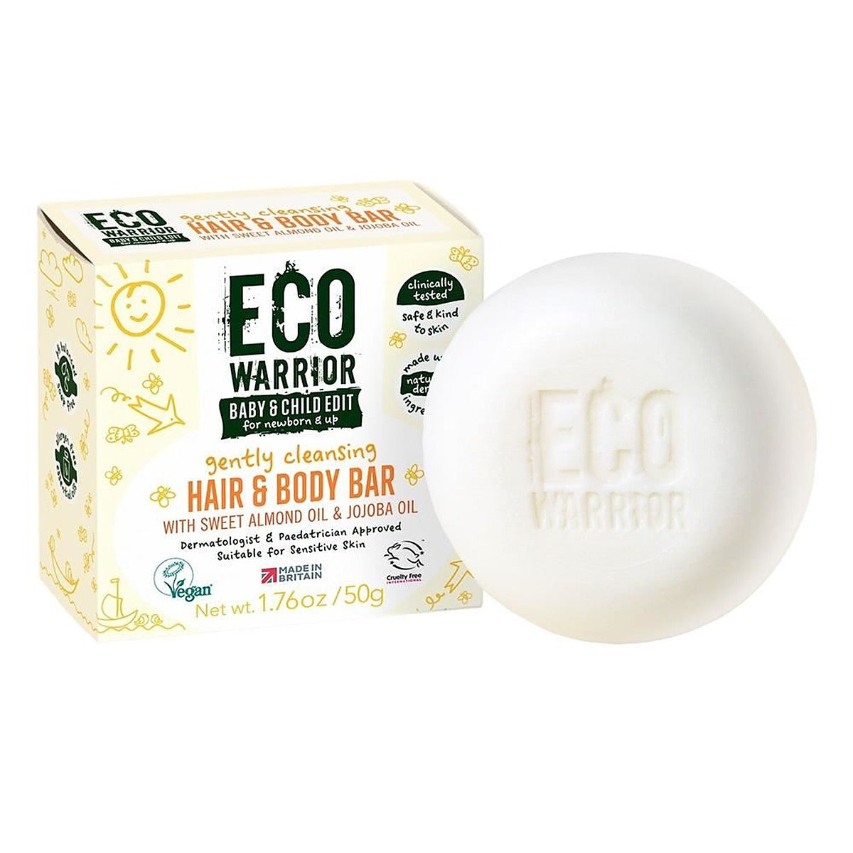 Little Soap Company Eco Warrior Gently Cleansing Hair & Body Bar 50g - 2 Pack