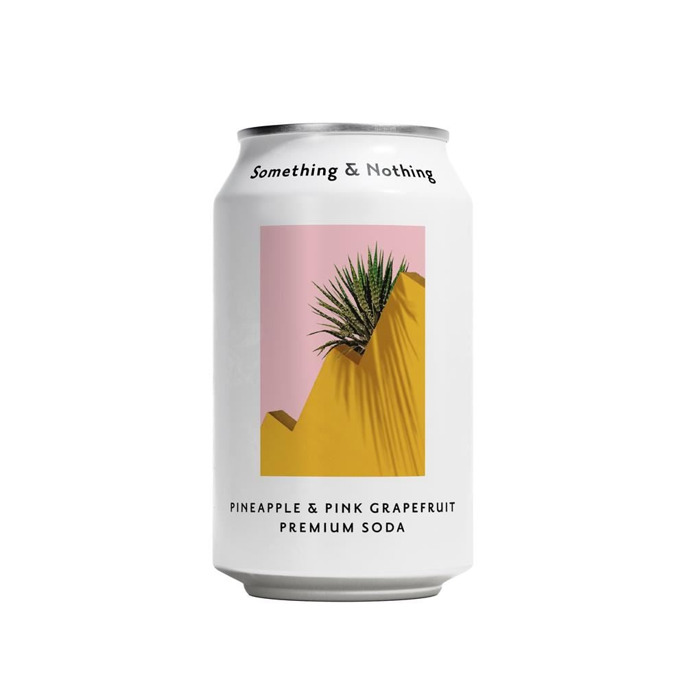Something & Nothing Pineapple & Pink Grapefruit Premium Soda 330ml - 4 Pack