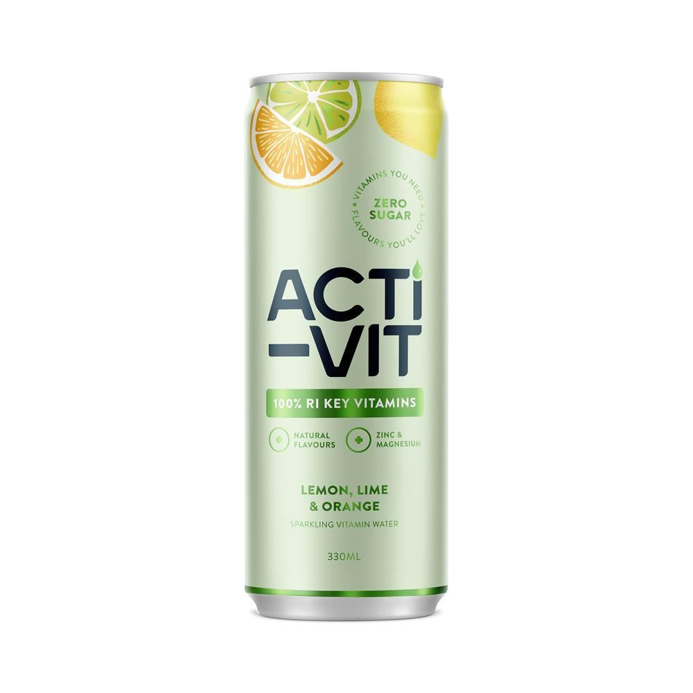 ACTIPH Water Lemon Lime & Orange Acti-vit 330ml - 12 Pack