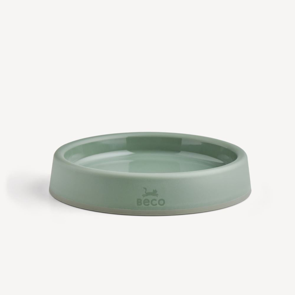 Beco A sturdy food and water bowl for cats. Olive Green. 1 bowl