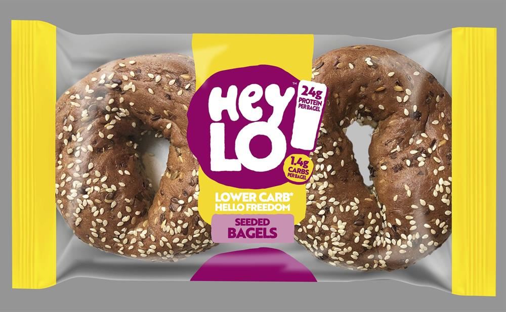 Heylo Bakery Fresh Seeded Low Carb Bagels Pack of 2 x 75g