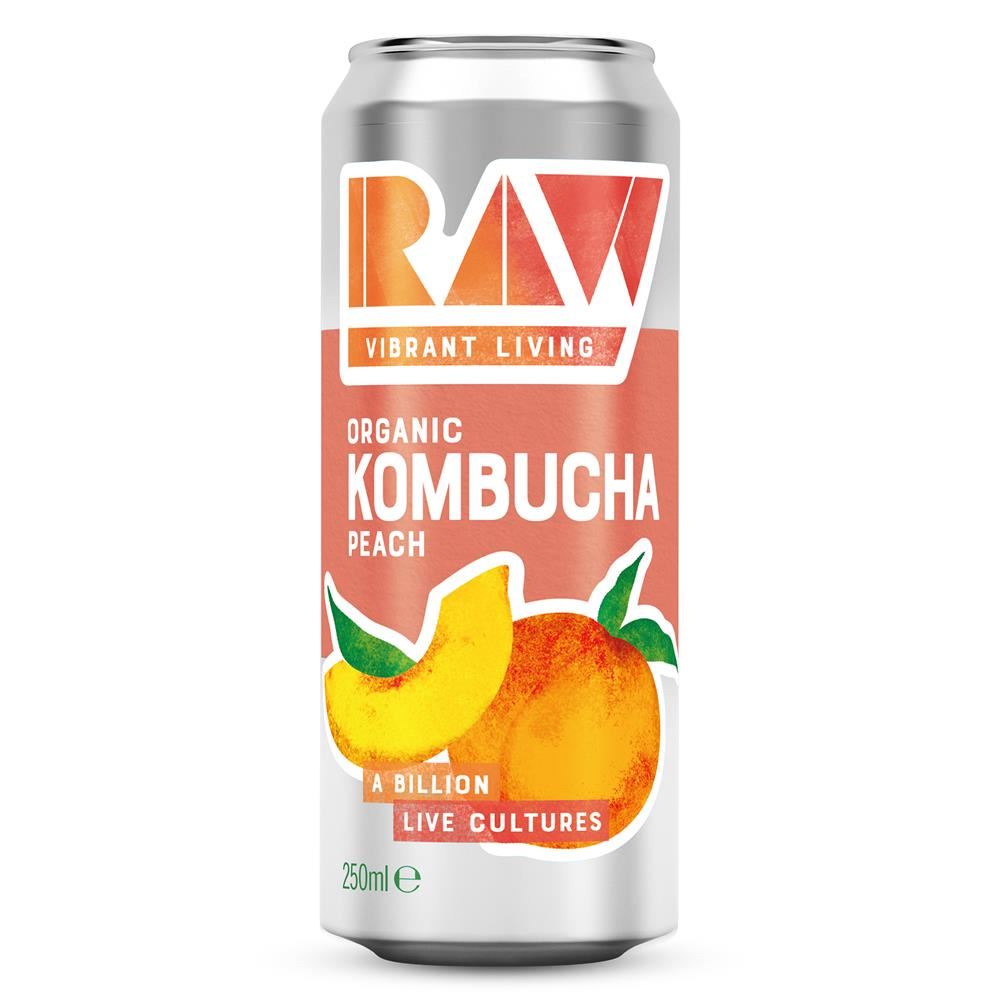 Raw Health Organic RAW Peach Kombucha 250ml - 2 Pack