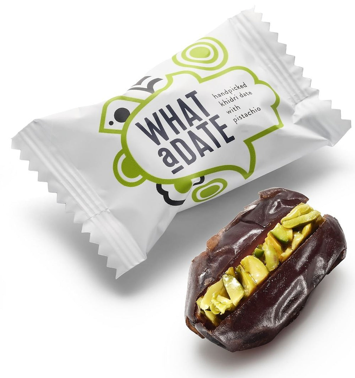 What a Date Organic Date with Pistachio - Singles 12g - 30 Pack