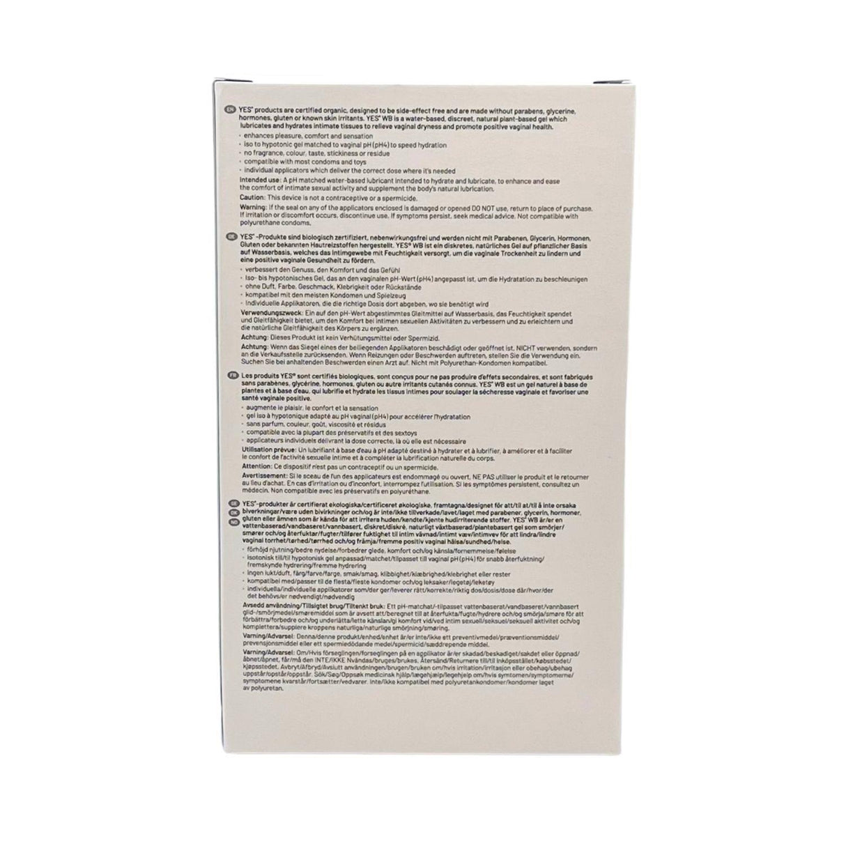 YES WB Organic Water Based Personal Lubricant