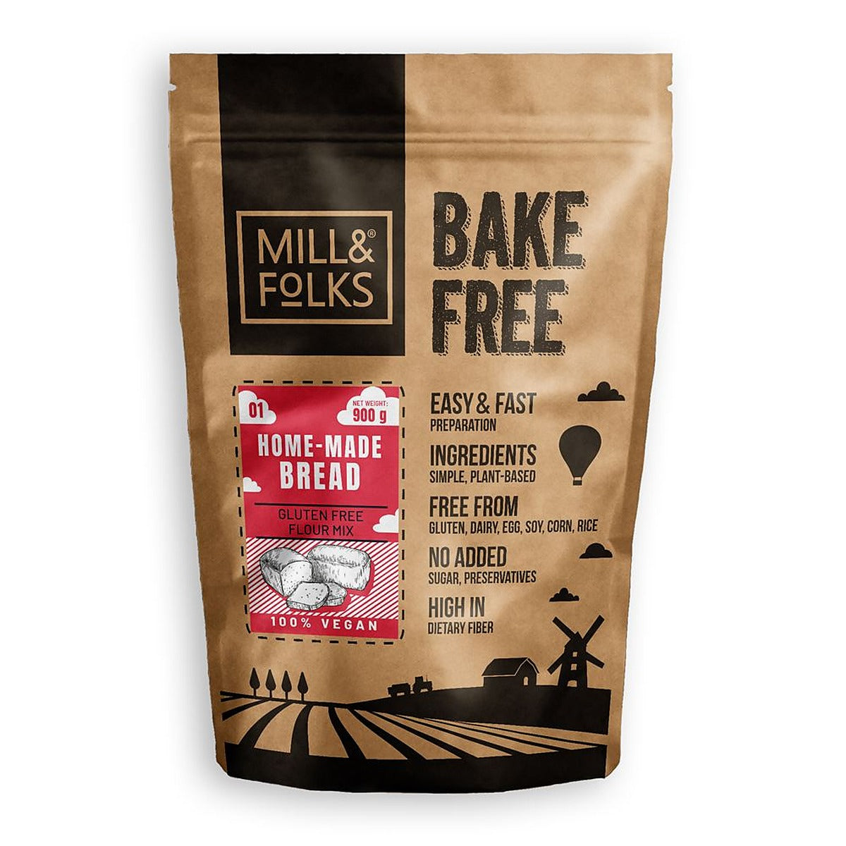 Mill & Folks ke-Free Homemade Bread Flour Mix 900g Gluten free