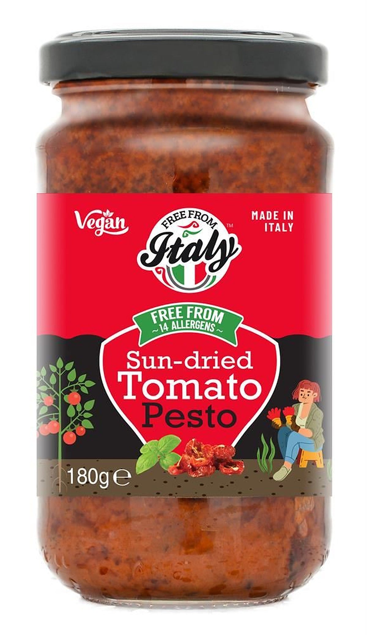 Free From 14 Vegan Sun Dried Tomato Pesto 180g - 2 Pack