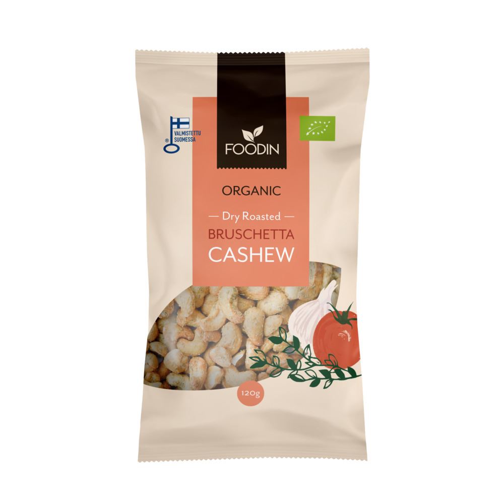 Foodin Organic Dry Roasted Bruschetta Cashews 120g - 2 Pack