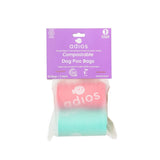 Adios Plastic Compostable Poo Bag Rainbow 30 Pack Non Handle