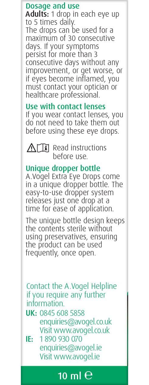 A.Vogel Eye Drops Extra 10ml For Dry Irritated Eyes