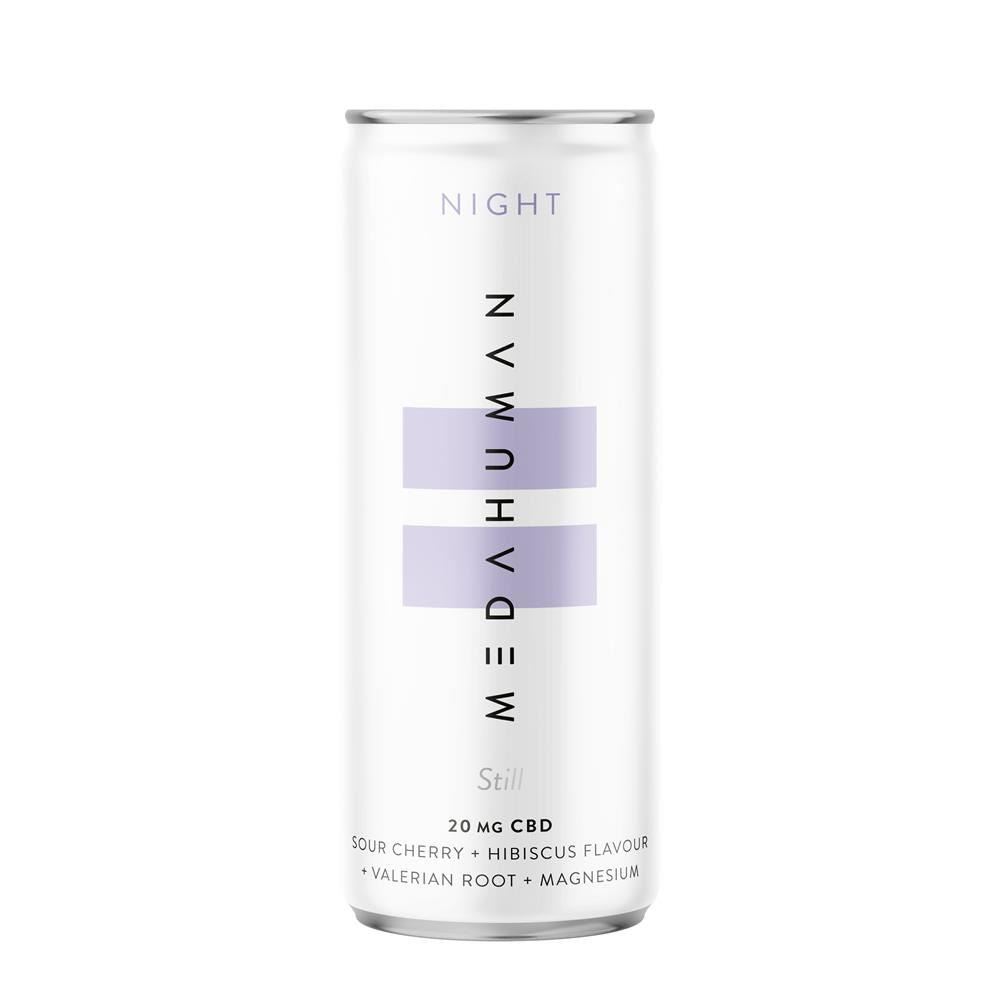Medahuman NIGHT is a sour cherry & hibiscus flavoured CBD+ drink 250ml