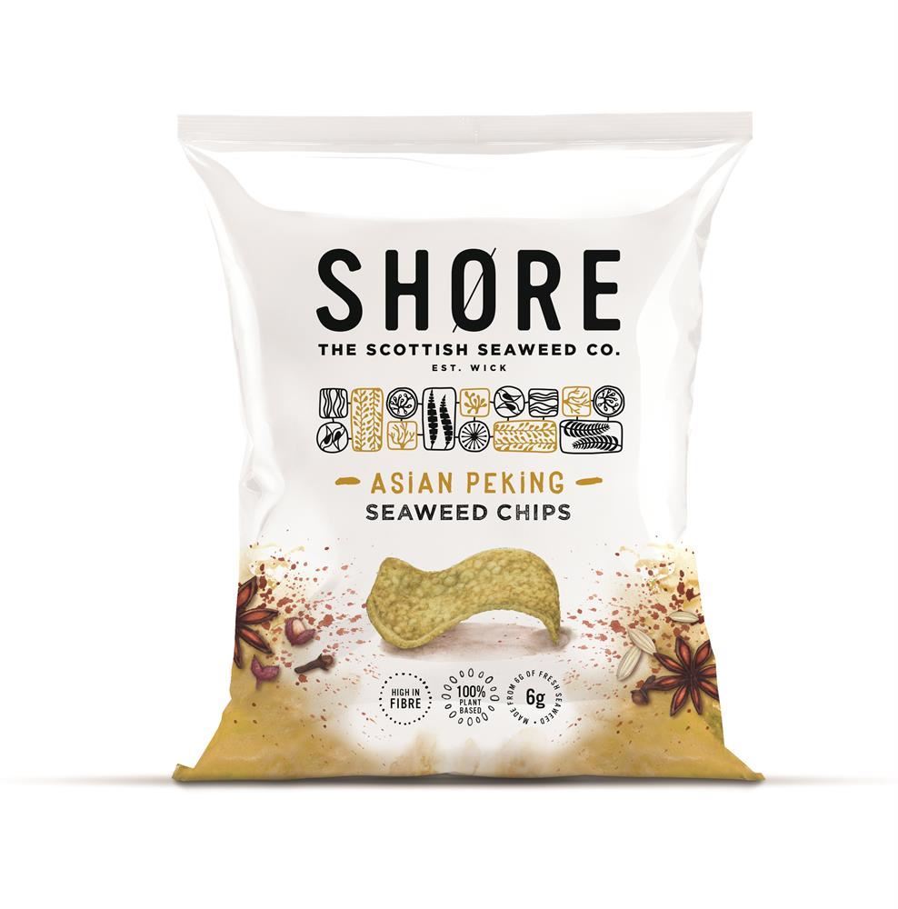 Shore Scottish Seaweed Seaweed Chips - Asian Peking 25g - 6 Pack