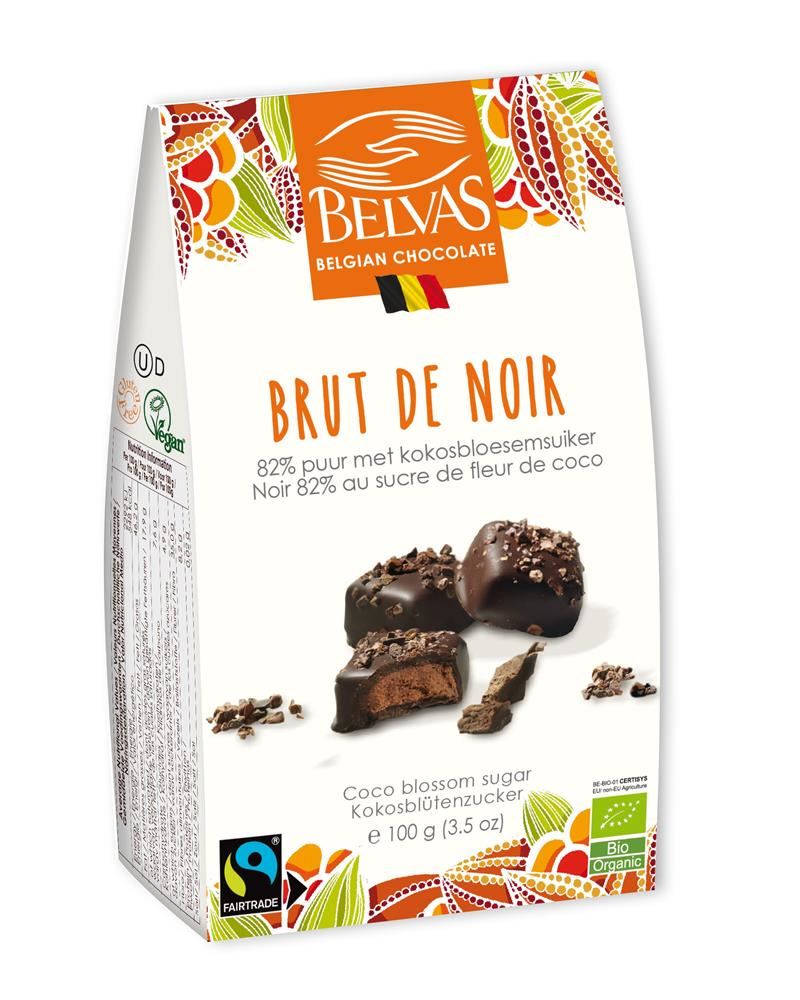 Belvas Organic Brut de Noir 82% - with coconut blossom sugar - 100g