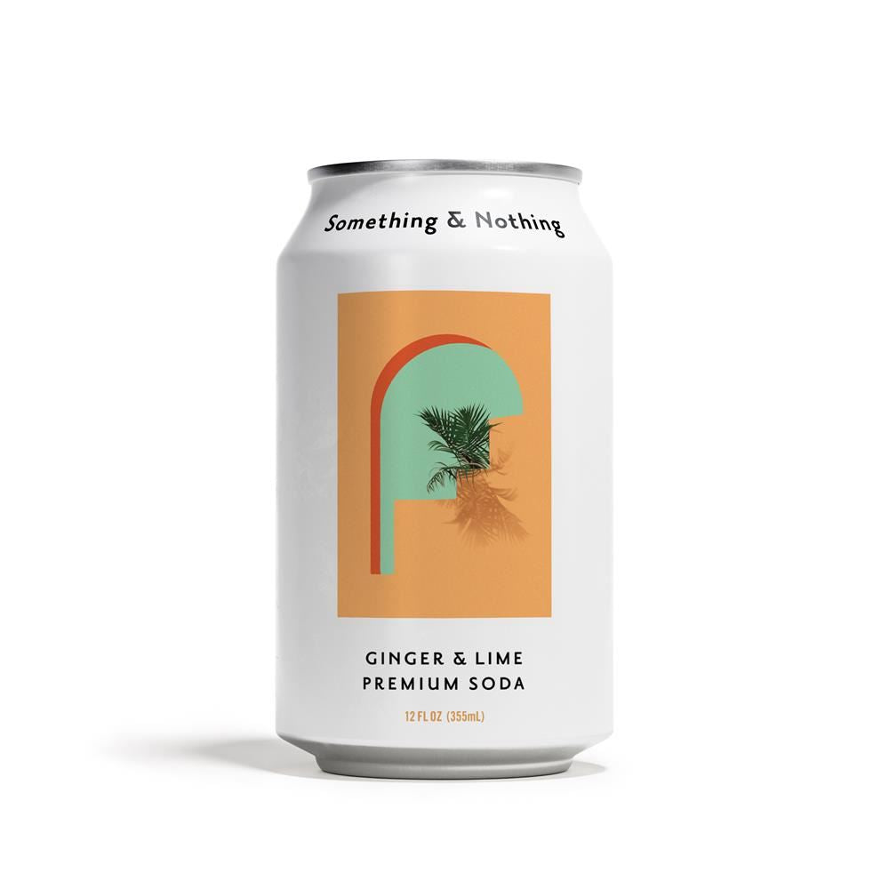 Something & Nothing Ginger & Lime Premium Soda 330ml - 4 Pack