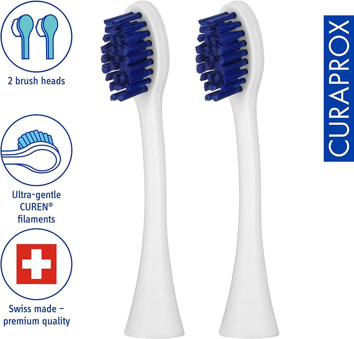 Curaprox Hydrosonic CHS 300 Easy Power Replacement Toothbrush Head - 2 Pieces