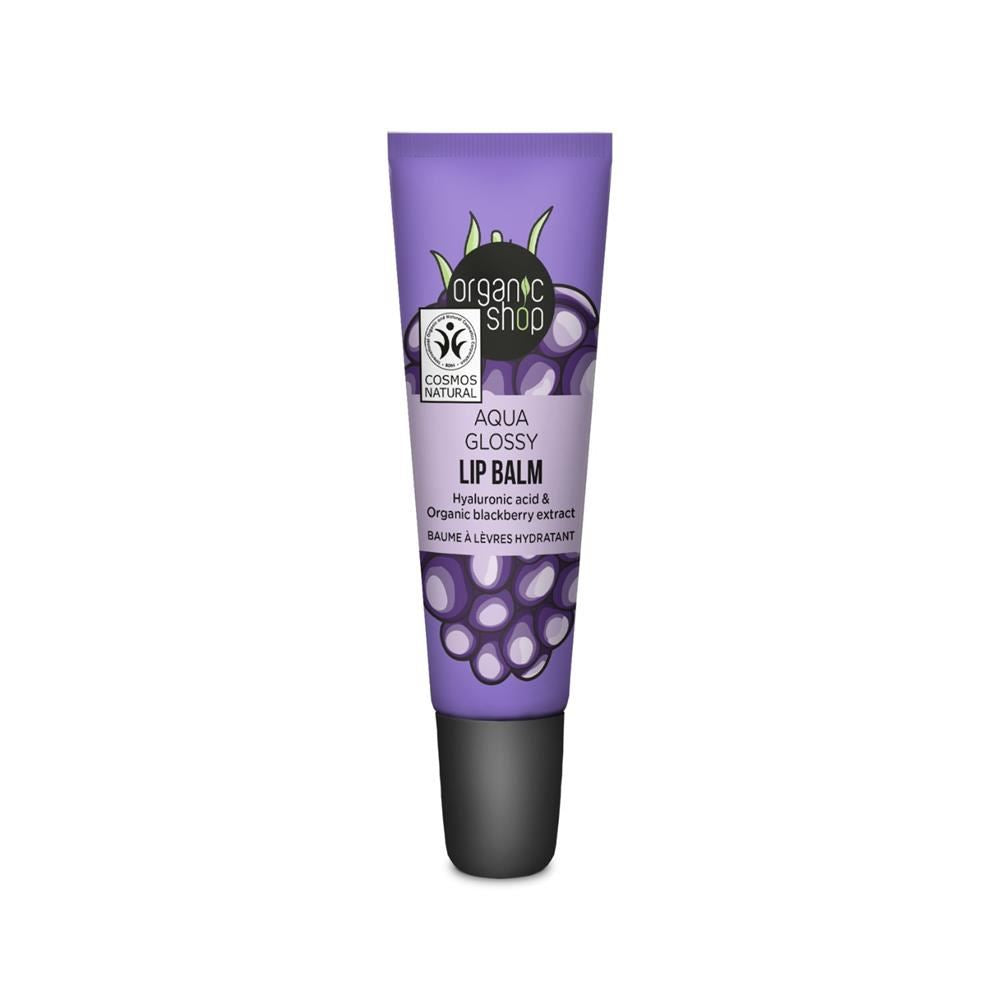 Organic Shop Aqua Glossy Lip Balm Hyaluronic Acid & Blackberry 10ml