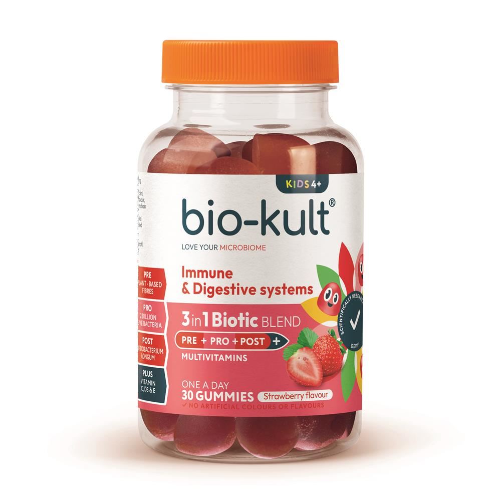 Bio-Kult 3-in-1 Biotic Blend Gummies for Kids. Strawberry Flavour. 30