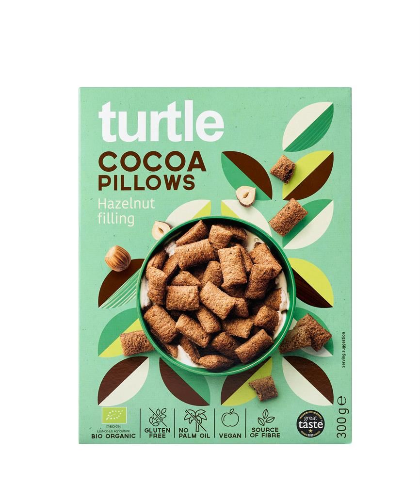 Turtle Cocoa Pillows with Hazelnut Filling 300g Organic & Gluten