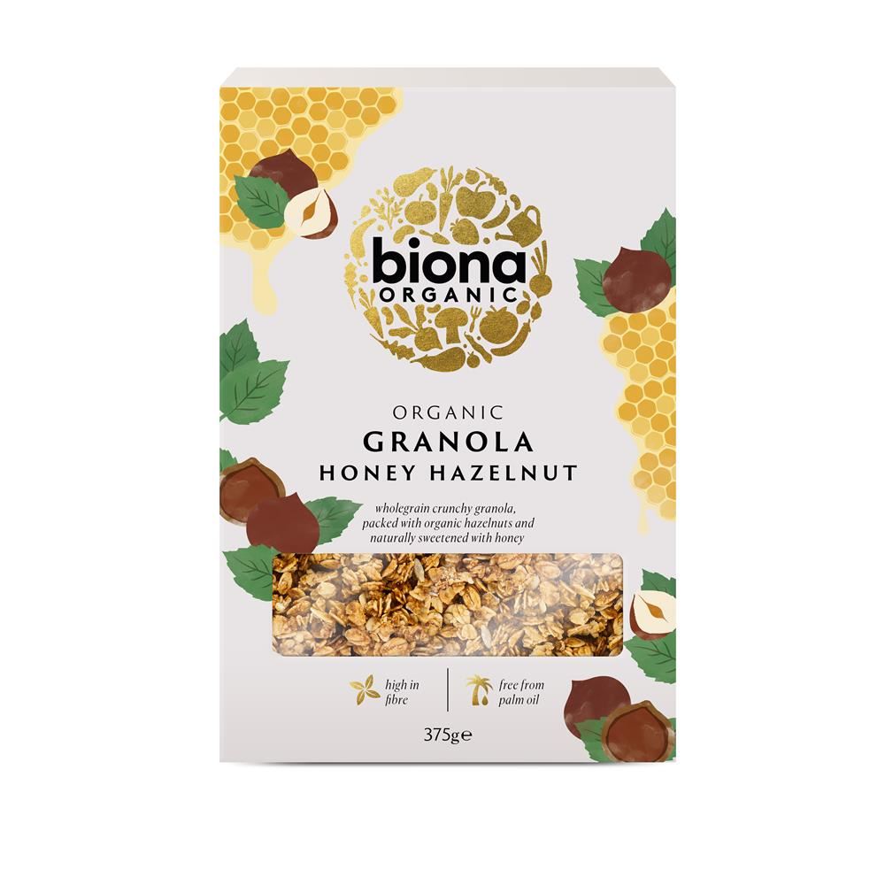 Biona Organic Honey Hazelnut Crunchy Granola - No added sugar 375g