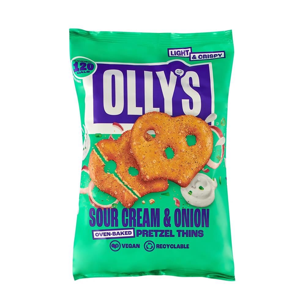 Ollys Sour Cream & Onion Pretzel Thins 140g
