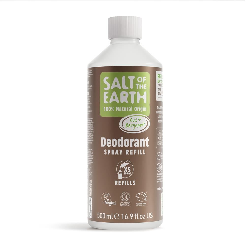 Salt Of the Earth SOTE Natural Deo Spray Refill 500ml Oud & Bergamot