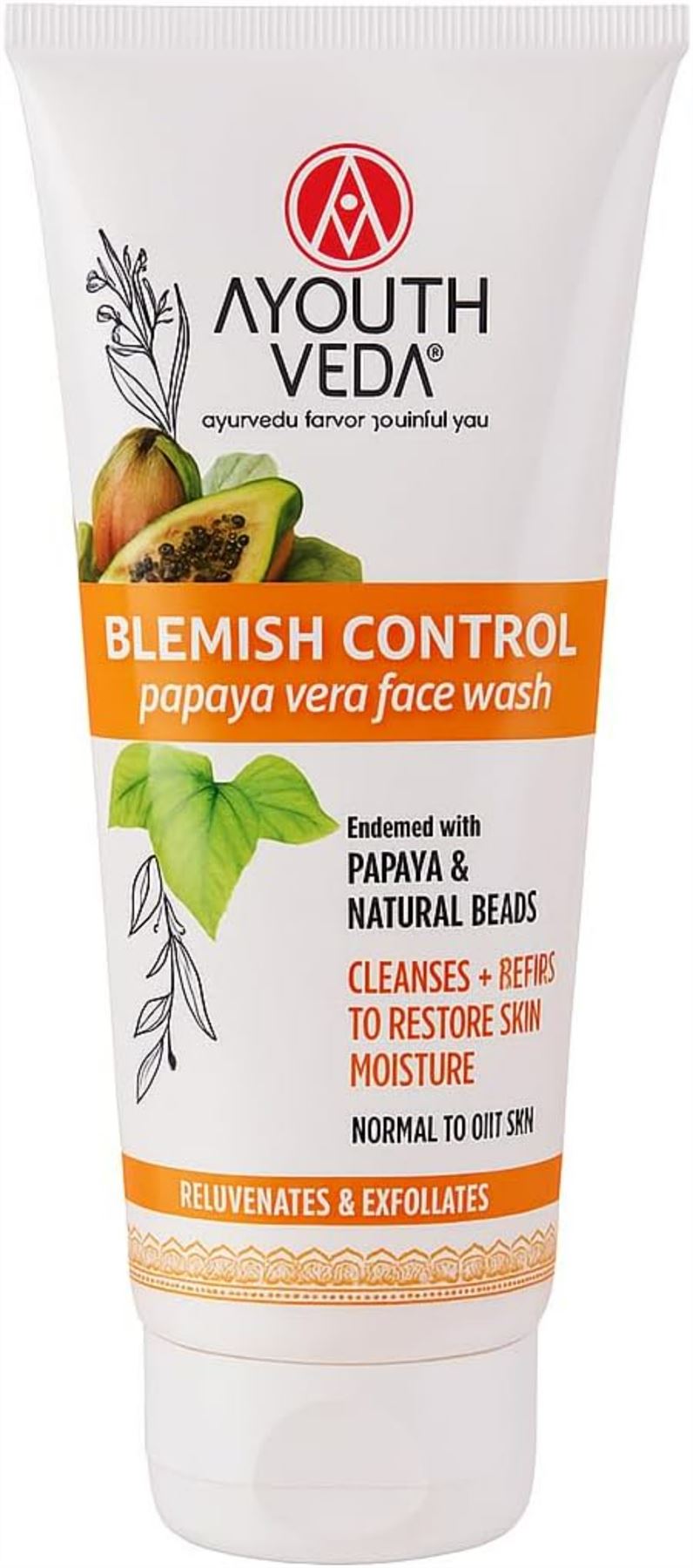 Ayouthveda Blemish Control Papapya Vera Face Wash 100ml - 6 Pack