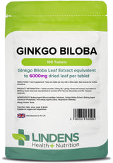 Lindens Ginkgo Biloba 6000mg - 100 Tablets