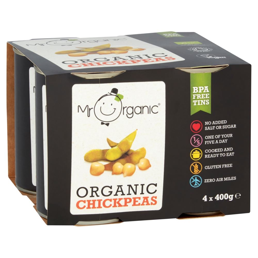 Mr Organic Organic Chick Peas 4 x 400g