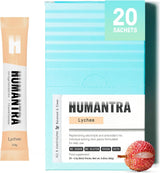 Humantra Electrolyte Powder Lychee 20 Sachets - Hydration Drink Mix with 6 Electrolytes, Vegan, Sugar Free, Gluten Free