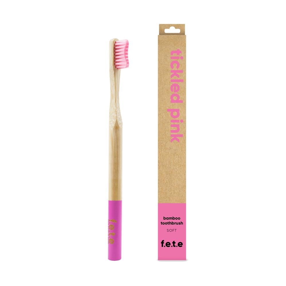 From Earth to Earth Bamboo Toothbrush Tickled Pink - Pink Soft 1 Unit