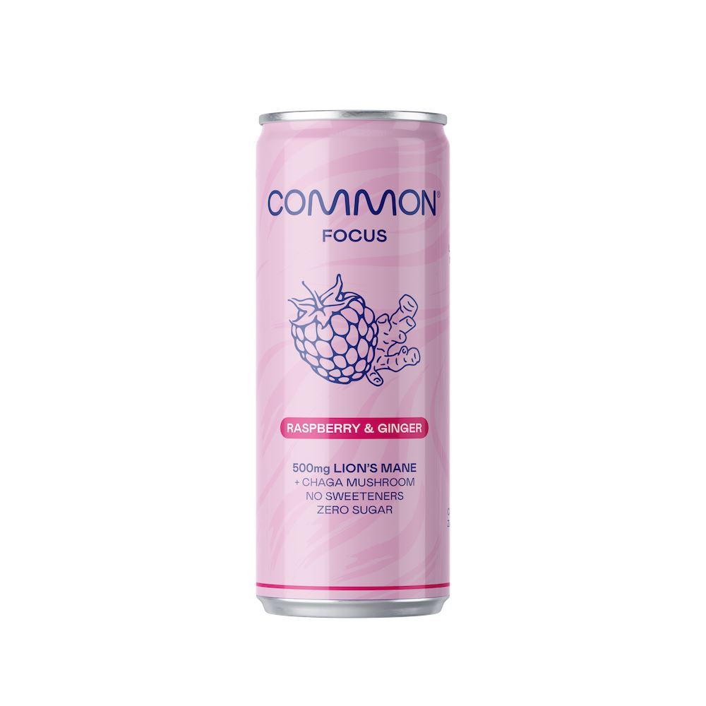 Common Sparkling Raspberry & Ginger Nootropics 330ml - 12 Pack