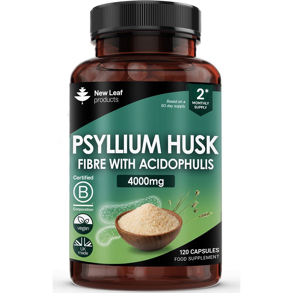 New Leaf Products Psyllium Husk 4000mg Vegan 120 Capsules
