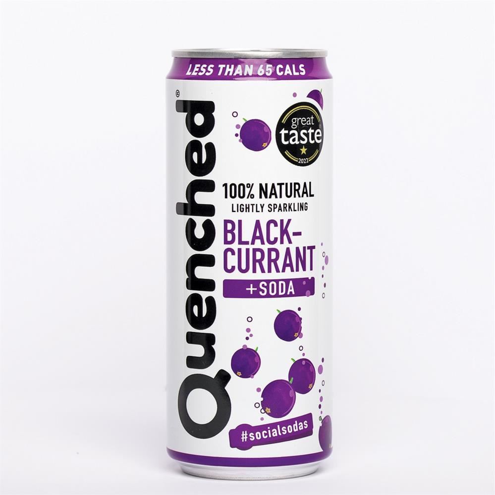 Quenched Blackcurrant + Soda Drink 330ml - 6 Pack