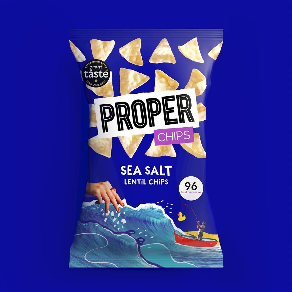 Properchips Sea Salt Lentil Chips 85g - 8 Pack