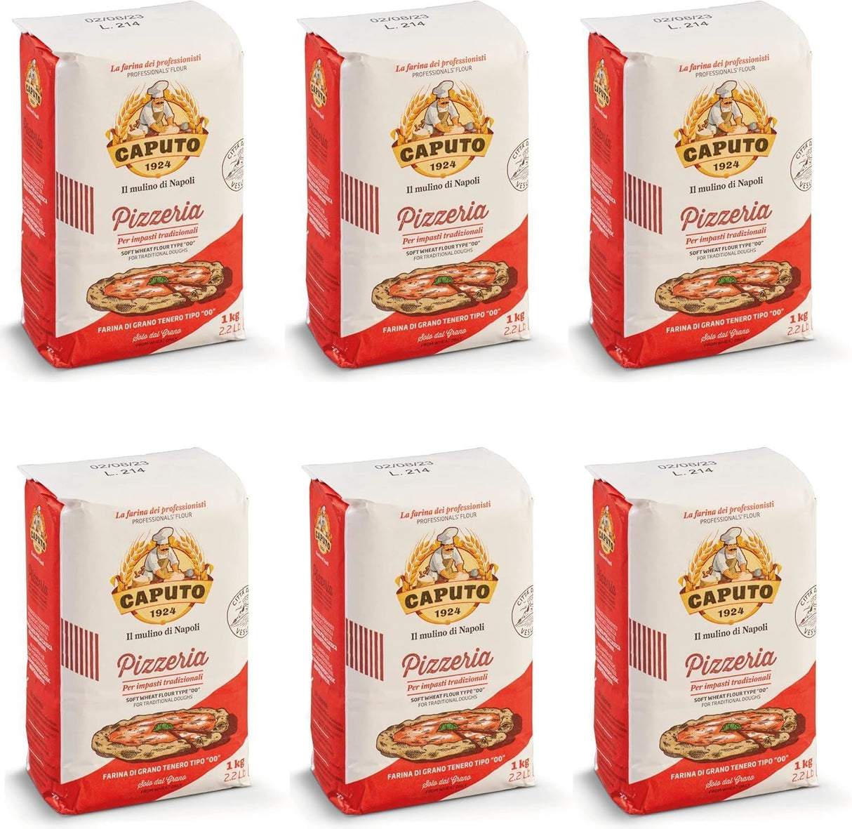 Caputo Farina Pizzeria Type 00 Flour Red 1kg - Pack of 6